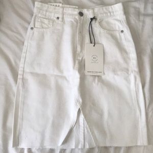 Cotton On White knee length denim skirt